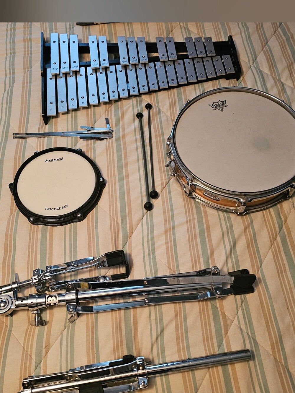 Ludwig - Snare Drum, Xylophone & Practice Pad with Wheeled Carry Case